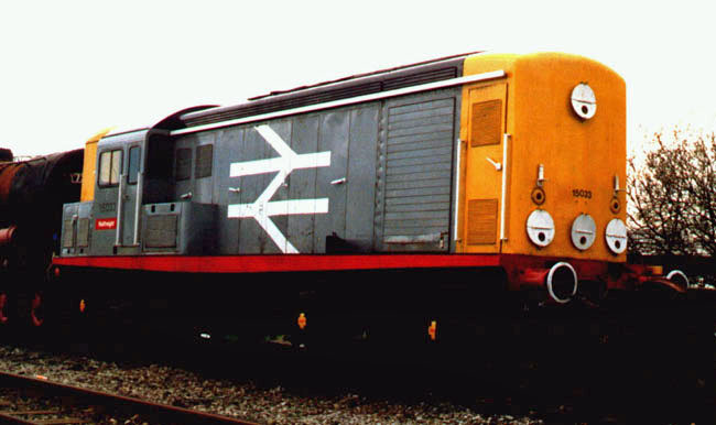 D8233 in Railfreight Red Stripe livery at Bury